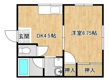 サンライズ御船(1DK/1階)の間取り写真