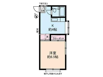 シルバーハウスー高井戸東2丁目-(1K/1階)の間取り写真