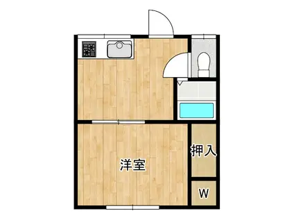 フローレンス花園(1DK/2階)の間取り写真