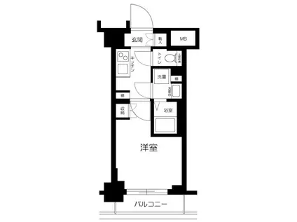 ハーモニーレジデンス武蔵小杉♯002(1K/1階)の間取り写真