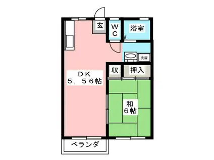 ラインヒルズ御門(1LDK/2階)の間取り写真