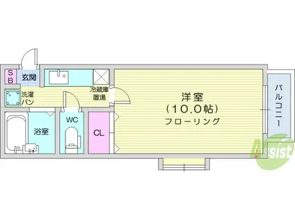 フォレスティー・コート(1K/1階)の間取り写真