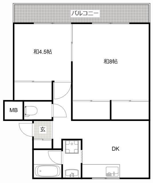 野口マンション(2DK/1階)の間取り写真