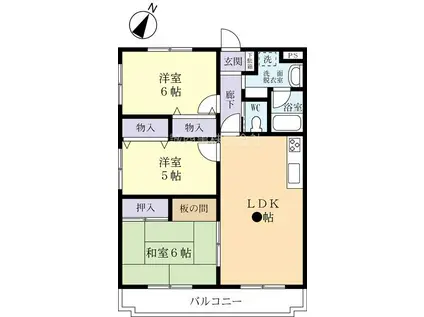 グランメール酒門(3LDK/2階)の間取り写真