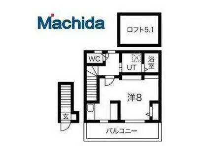 あんしん鶴田町3(1K/2階)の間取り写真