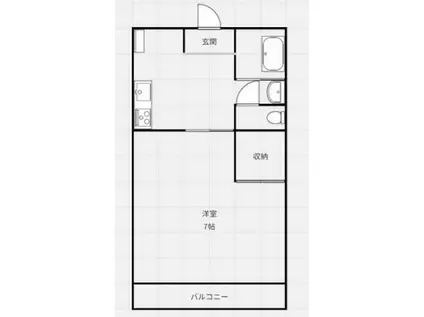 ベルジュールK(1K/1階)の間取り写真