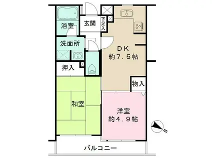 板橋本町グリーンパーク(2DK/4階)の間取り写真