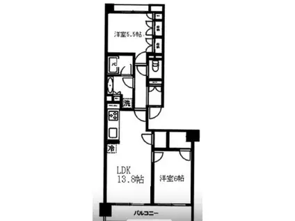 ディアプレイス中野野方(2LDK/2階)の間取り写真