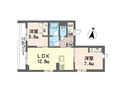 ベース枠(2LDK/2階)の間取り写真