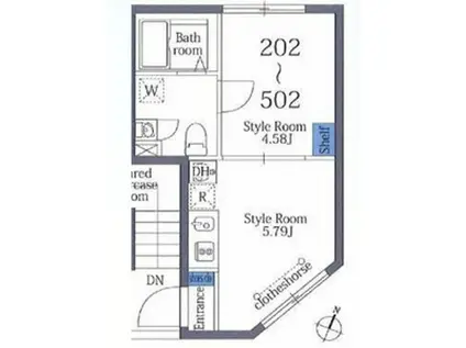 ラフィット白金(1DK/4階)の間取り写真