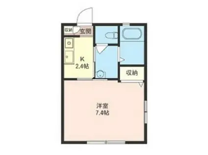 プルミエールII(1K/1階)の間取り写真