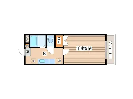 セレーノ国見(1K/1階)の間取り写真