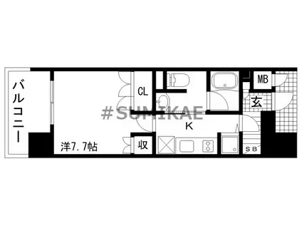リーガル神戸海岸通(1K/11階)の間取り写真