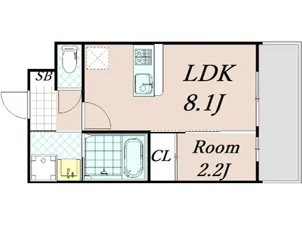 アドバンス京都リエートII(1LDK/5階)の間取り写真