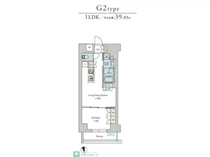 ブリリアイスト池尻大橋(1LDK/3階)の間取り写真