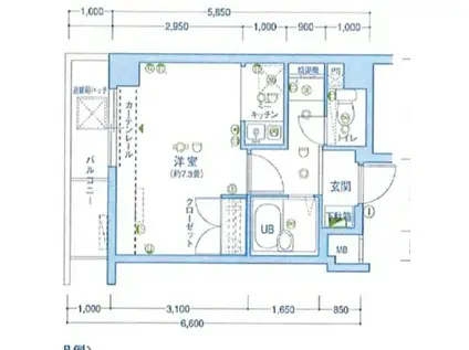 エクセリア五反田(1K/4階)の間取り写真