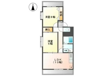 アスティーやまと(2LDK/3階)の間取り写真