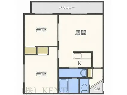 プレジデントイーストII(2LDK/3階)の間取り写真