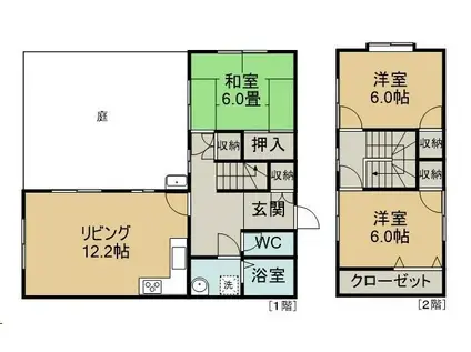 鶴ケ谷東3丁目Nタウンハウス(3LDK/1階)の間取り写真