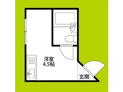 エクラ阿倍野(ワンルーム/2階)の間取り写真