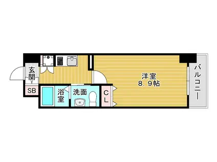 ルクレ京橋(1K/12階)の間取り写真