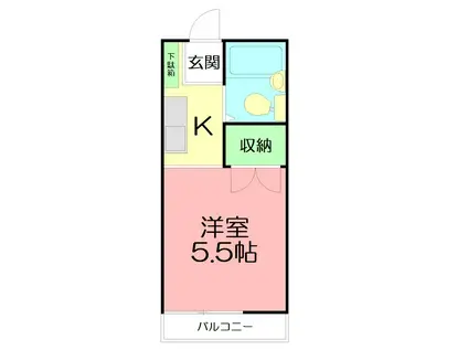 サンヴィレッジ(1K/2階)の間取り写真