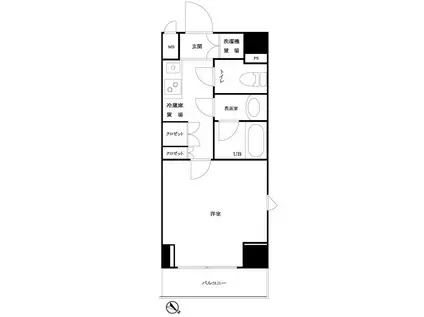 ルーブル三田(1K/7階)の間取り写真