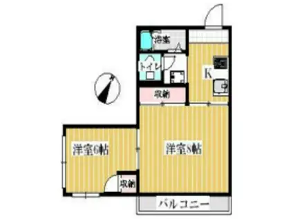小川マンション(2K/1階)の間取り写真