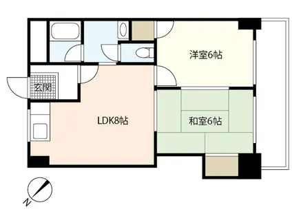 リバーサイド小島(2LDK/5階)の間取り写真