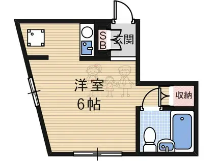 プチ松虫(ワンルーム/3階)の間取り写真