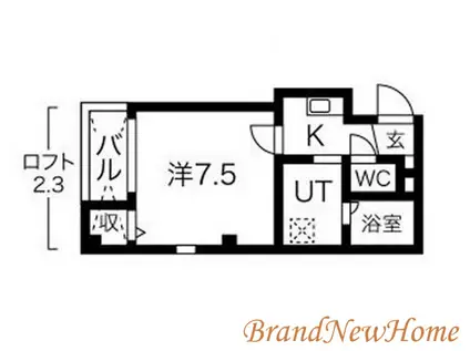 エヌエムディズユイット(1K/4階)の間取り写真