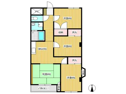 アーバンステート(4DK/3階)の間取り写真