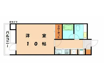 リンブラン(1K/5階)の間取り写真