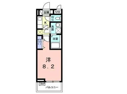 メゾン ブランシェ(1K/1階)の間取り写真
