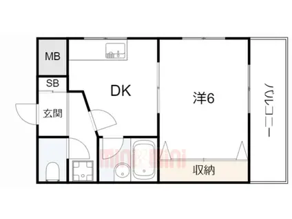 ソレイユパレス(1DK/3階)の間取り写真