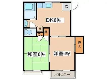 メゾンド ソレーユ(2DK/2階)の間取り写真