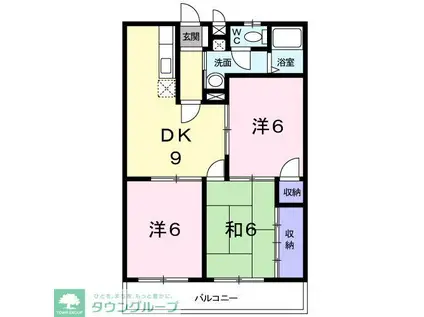 フィールドコート澤田II(3DK/2階)の間取り写真