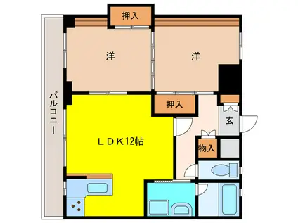 シンフォニースクエアII(2LDK/1階)の間取り写真