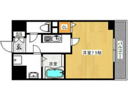 プラディオ徳庵セレニテ(1K/8階)の間取り写真