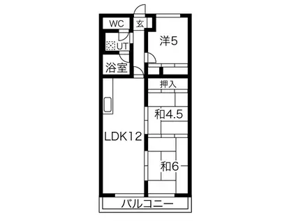 ウィンズ山手(3LDK/3階)の間取り写真