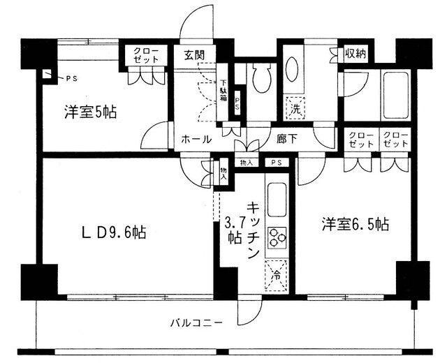 幕張ベイタウンマリンフォート(2LDK/5階)の間取り写真