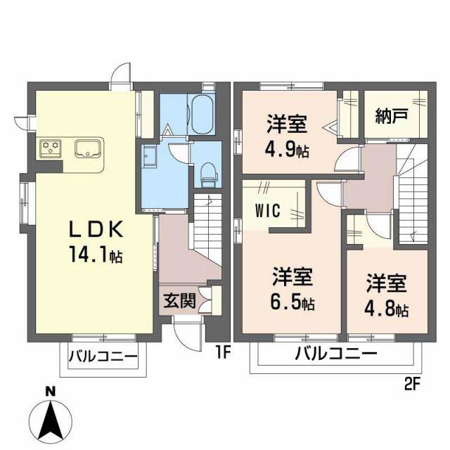 メゾン花畠(3LDK/1階)の間取り写真