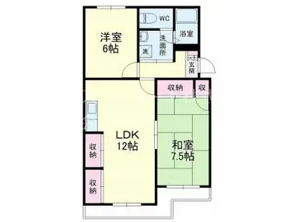 アネックス高丘I(2LDK/3階)の間取り写真