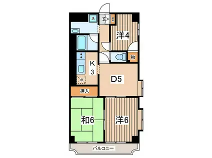 メゾンボヌール(3DK/2階)の間取り写真