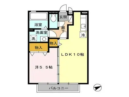 アルペジオ久原B(1LDK/2階)の間取り写真