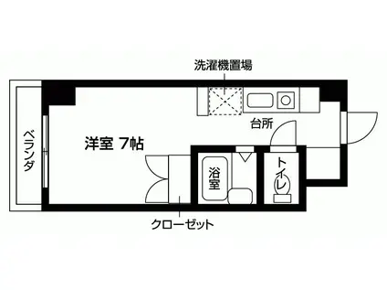 イーストコート一番館(1K/4階)の間取り写真