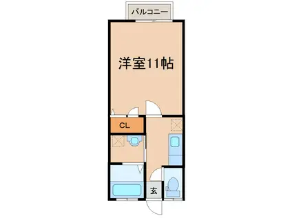 ハイツ2001(1K/1階)の間取り写真