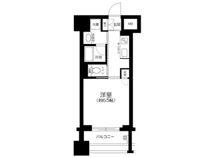 ステージグランデ新川(1K/5階)の間取り写真