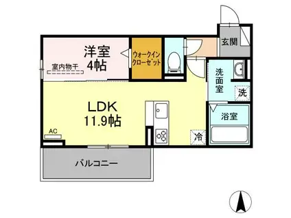 サンセール(1LDK/3階)の間取り写真