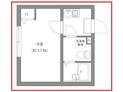 ブルーム(1K/1階)の間取り写真